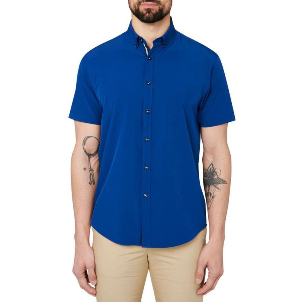 Society of Threads Mens Non-Iron Performance Button Up Shirt, NWT